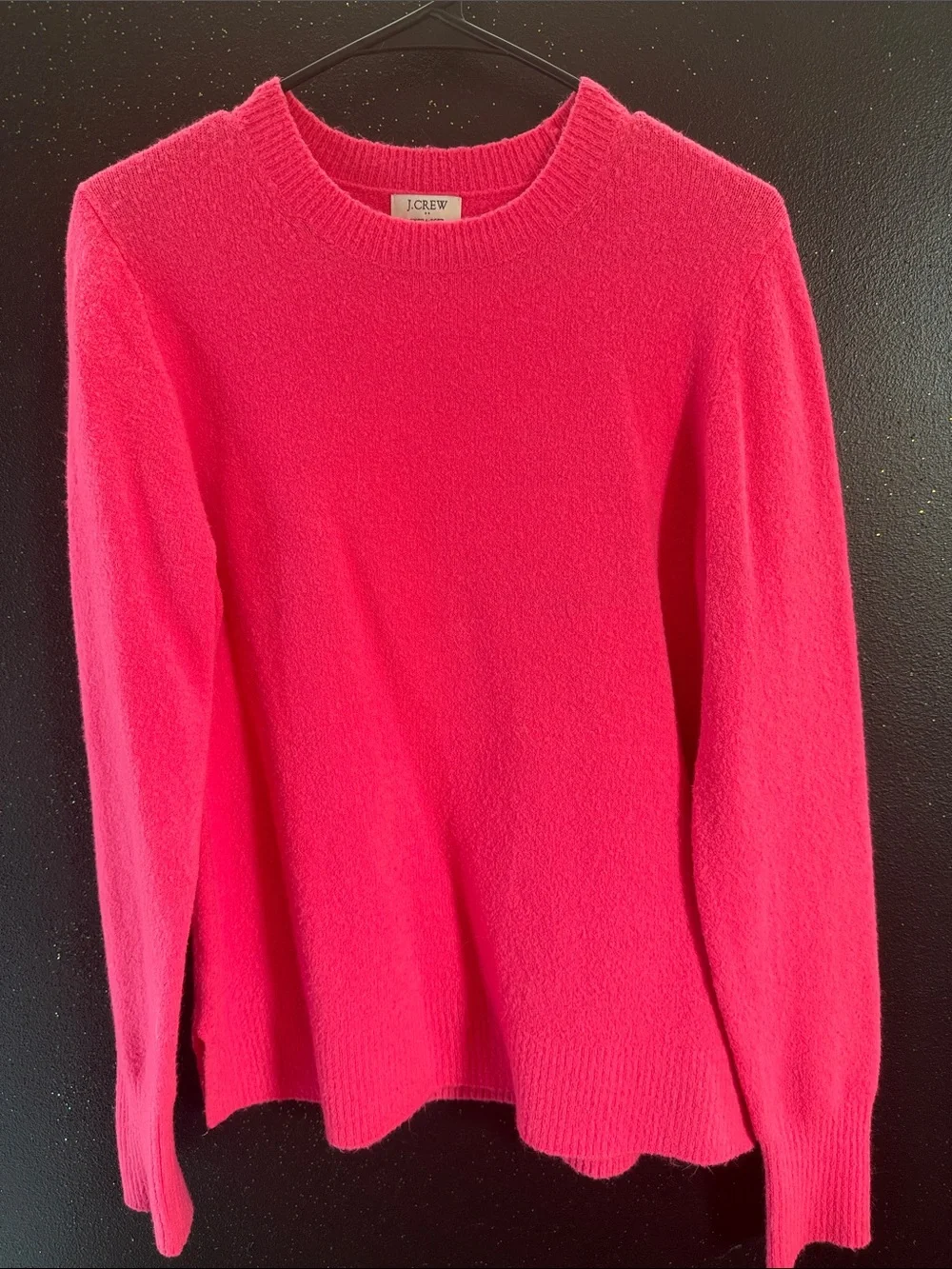 J. Crew Bright Hot Pink Crewneck Sweater